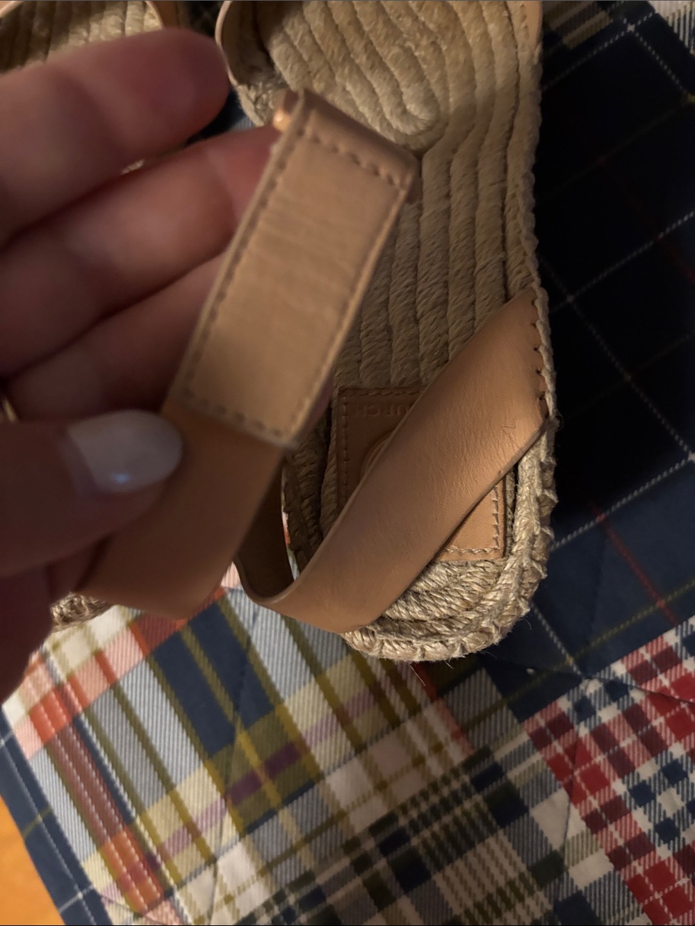 Tory Burch Nude Pink Leather Espadrille Sandals - Picture 4 of 9
